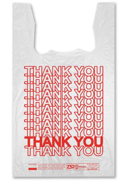 White Plastic "Thank You" Bag