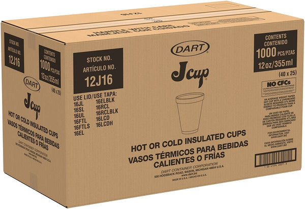 Dart 16 oz Foam Cup, 16J16